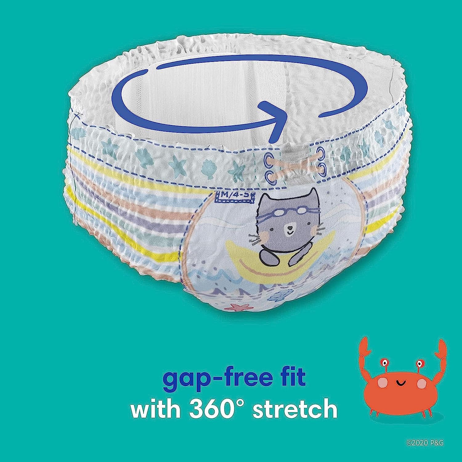 Pampers Splashers Swim Diapers - Size S, 20 Count, Gap-Free Disposable Baby Swim Pants - Image 4